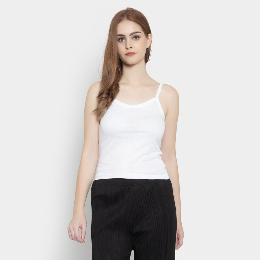 Cotton Solid Slips, White, large image number null