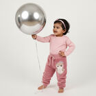 Girls Dusty Rose Fleece Owl Embroidered Pyjama, गुलाबी, small image number null