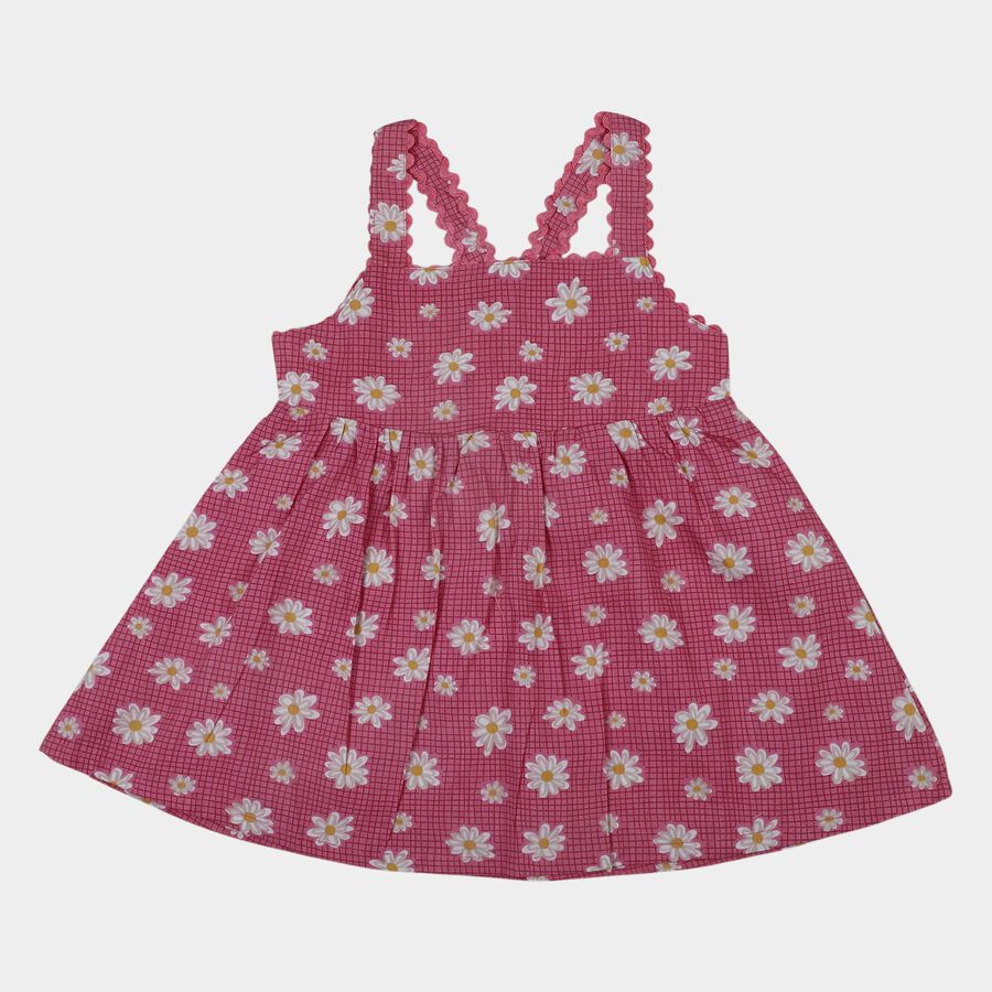 Infants' Fuchsia Cotton Minimalist Everyday Frock, Fuchsia, large