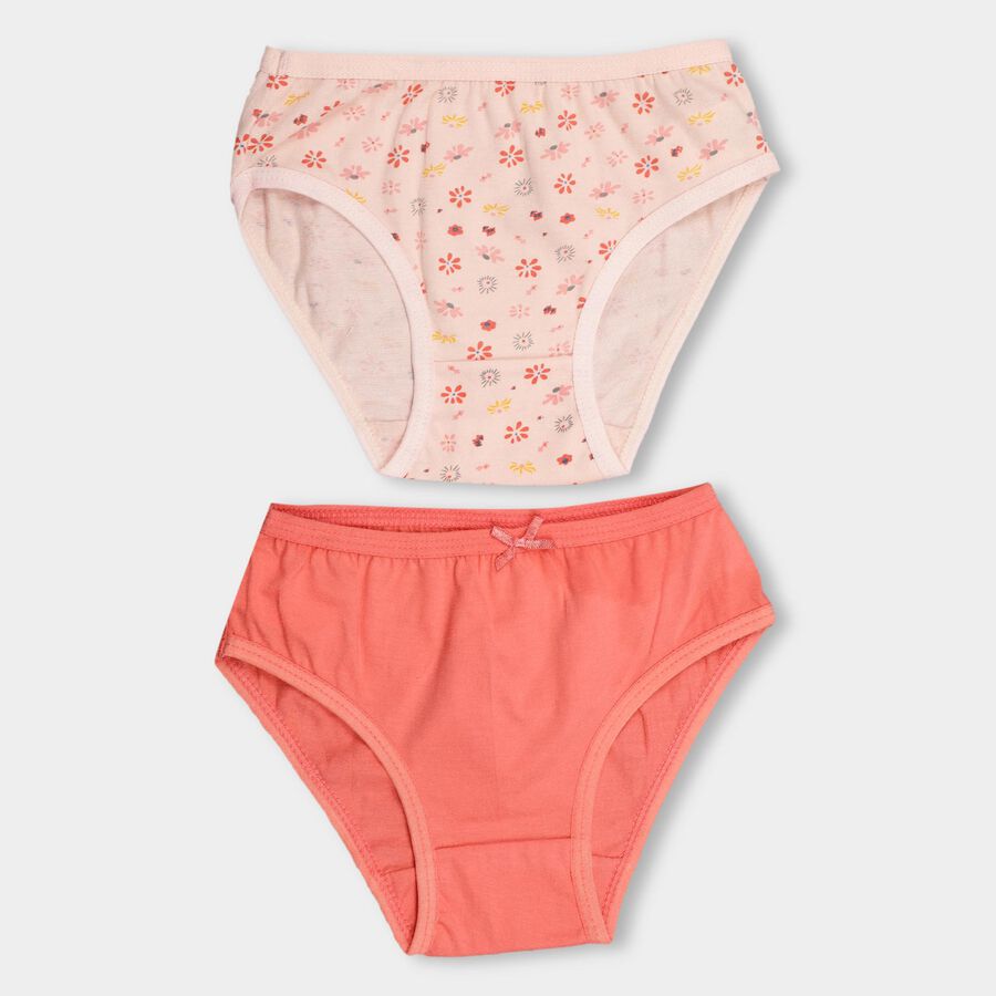 Girls' 100% Cotton V-Cut Panty, Coral, large image number null