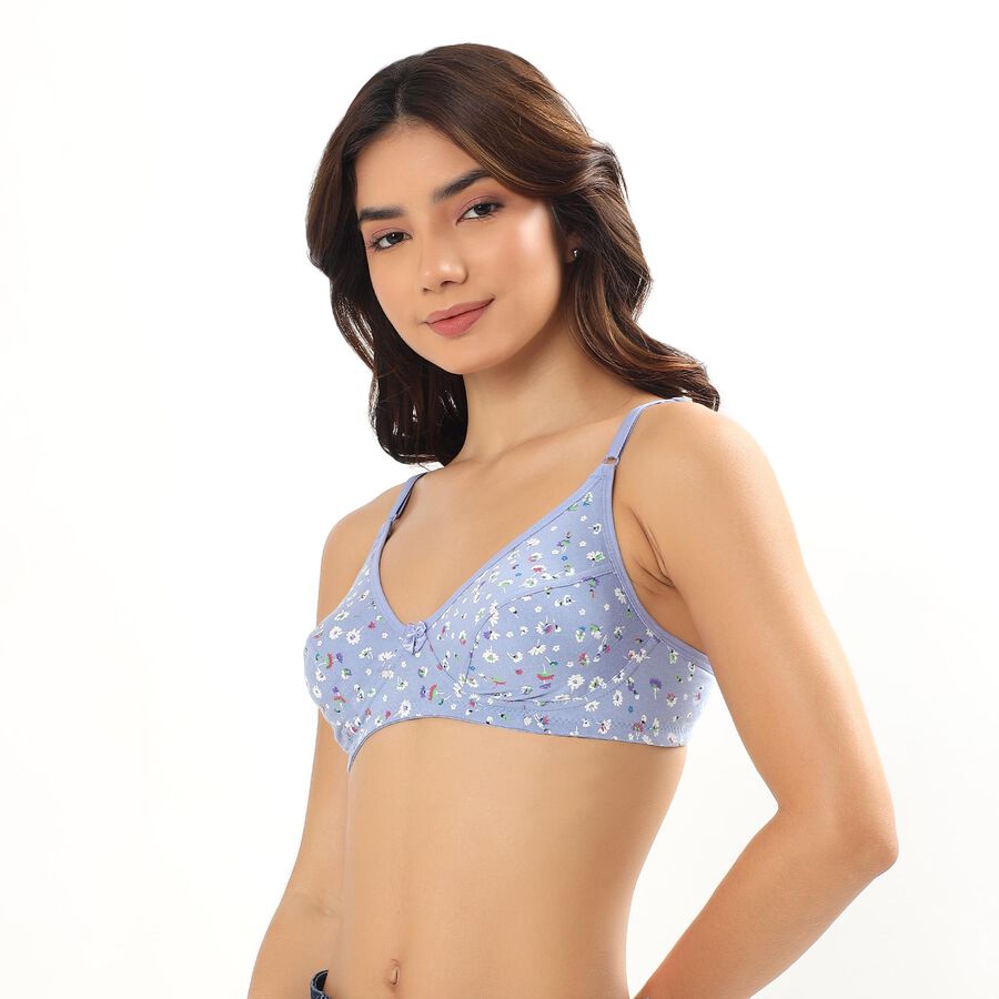 Ladies' 100% Cotton Bra , Light Blue, large image number null