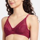 Full Lace Non-Padded Bra, Maroon, small image number null