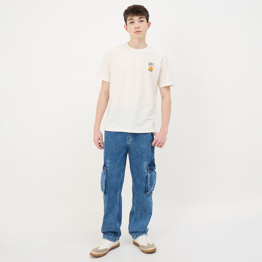 Men's Denim Blue Straight Fit Jeans, Dark Blue, large
