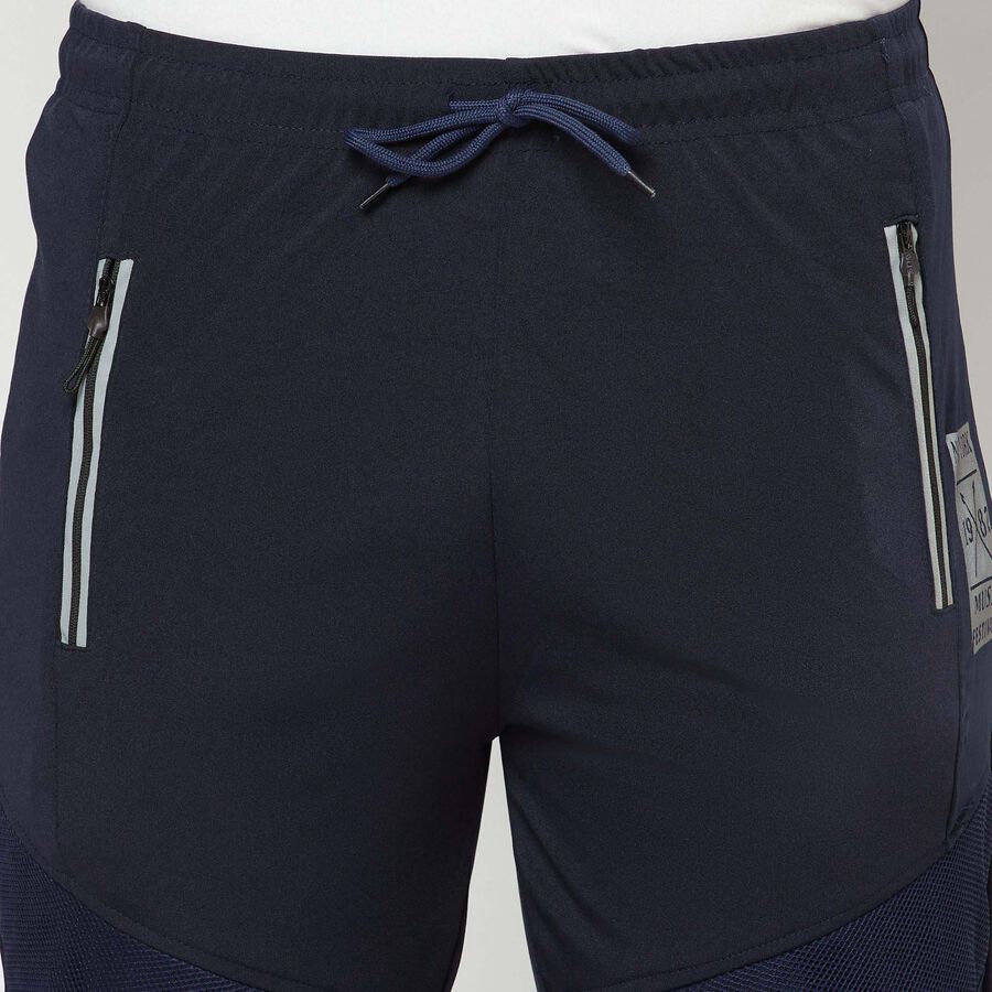 Cut & Sew Slim Track Pants, Navy Blue, large image number null