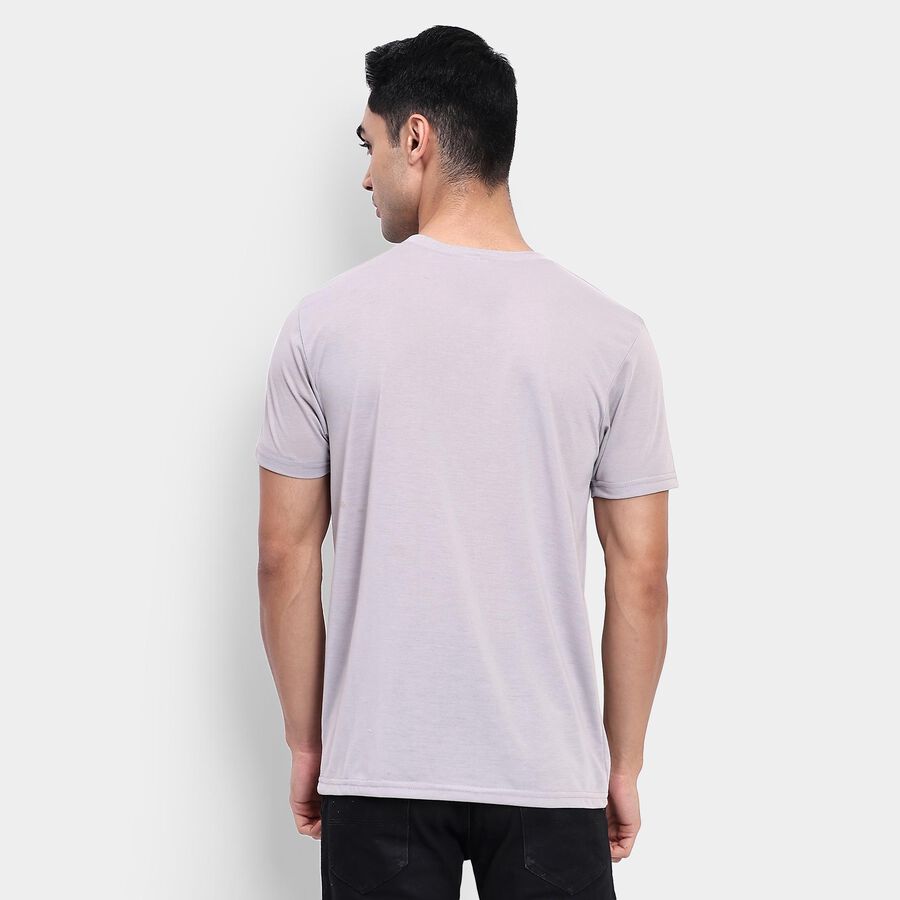 Men's Round Neck Half Sleeves T-Shirt, Light Grey, large image number null