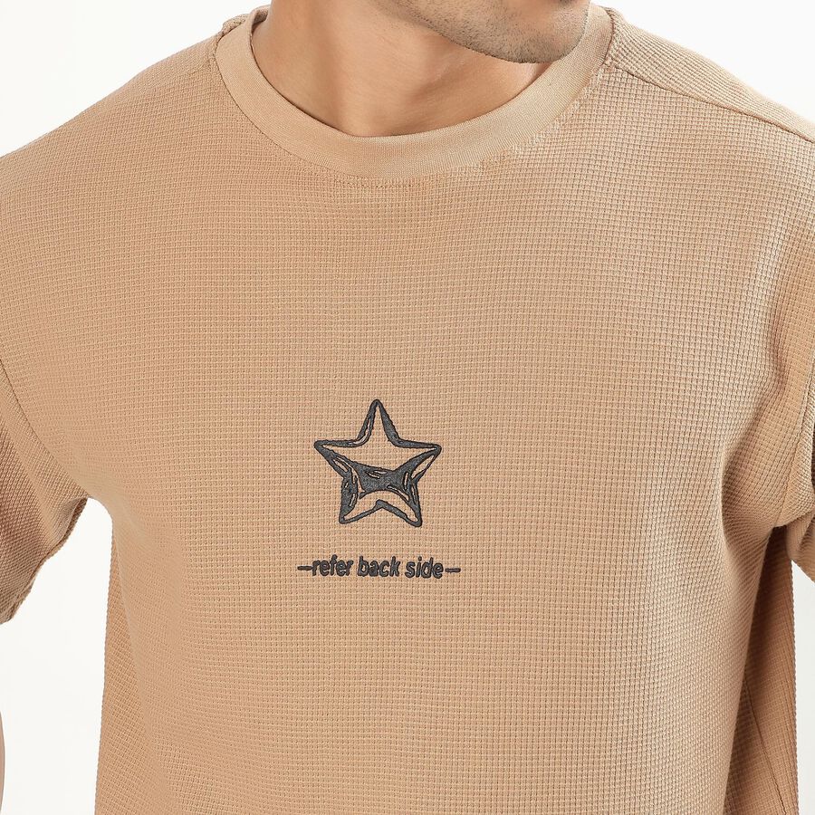 Men's 100% Cotton Round Neck Half Sleeves T-Shirt, गहरा पीला, large image number null