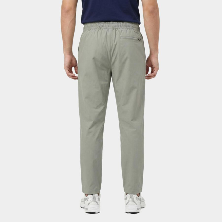 Men's Grey Slim Fit Solid Track Pants, Light Grey, large