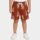 Boys Brown Regular Fit Printed Bermuda Shorts, Brown, small