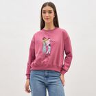 Women's Dusty Rose Pink Crew Neck Casual Sweatshirt, गुलाबी, small image number null