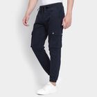 Men's Slim Fit Casual Trousers, नेवी ब्लू, small image number null