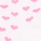 Women's White and Pink Ankle-Length Heart Pattern Socks, ऑफ व्हाइट, small