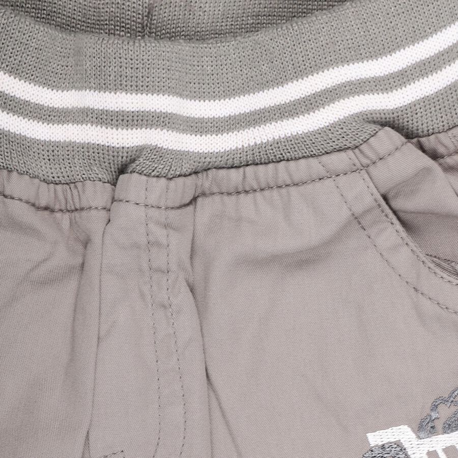 Infants' Light Taupe Rib Waist Trousers, Light Grey, large image number null