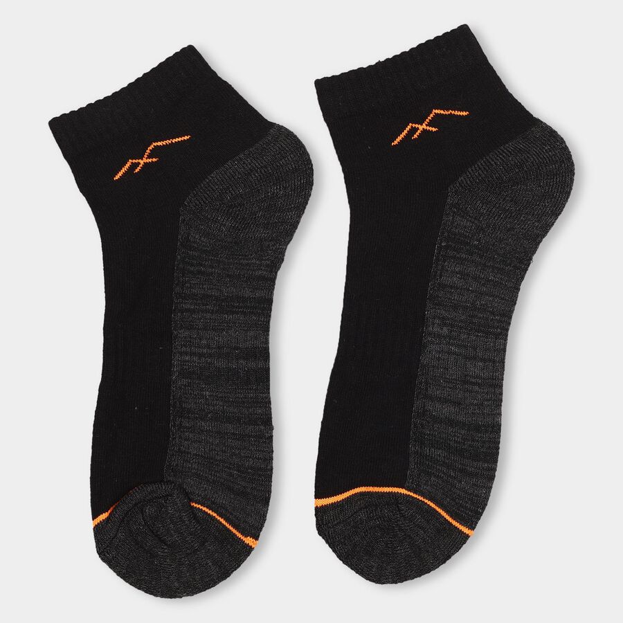 Men's Socks (Pack of 3), Black, large image number null