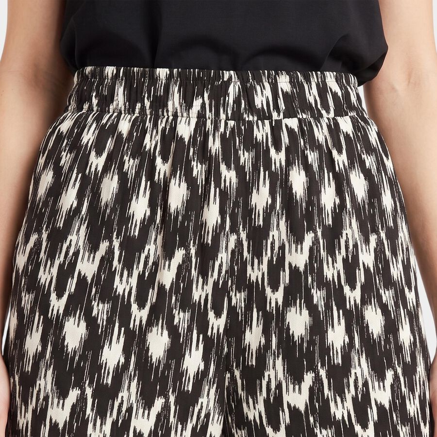 Women's Black Regular Fit Printed Palazzos, Black, large