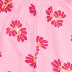 Girls' Soft Pink Floral Printed Cotton Blend Pyjama, हल्का गुलाबी, small image number null