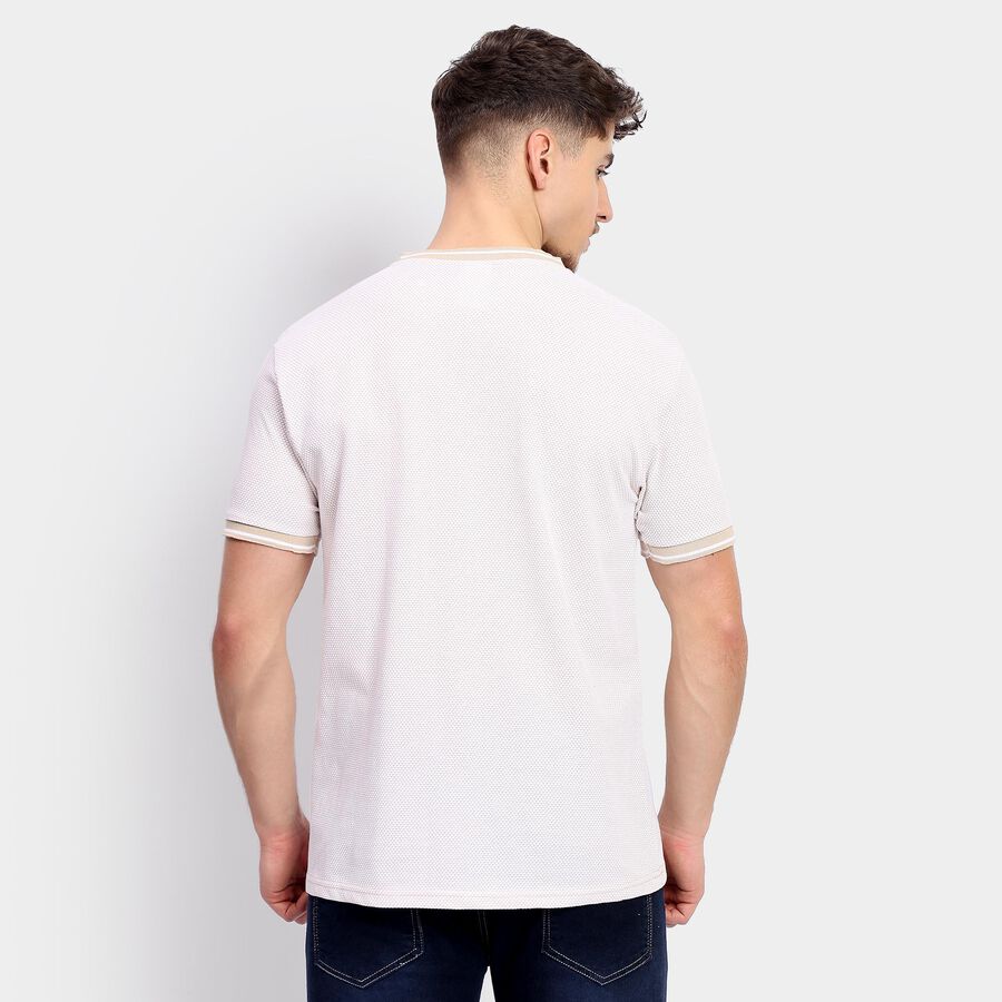 Men's Henley Half Sleeves T-Shirt , Beige, large image number null