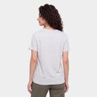 Women's Grey Round Neck Regular T-Shirt, मिश्रित हल्का ग्रे, small