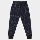 Girls' Navy Blue Jogger Floral Printed Pyjama, Navy Blue, small
