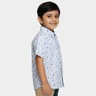 Boys Light Blue Cotton Half Sleeve Classic Casual Shirt, Light Blue, small