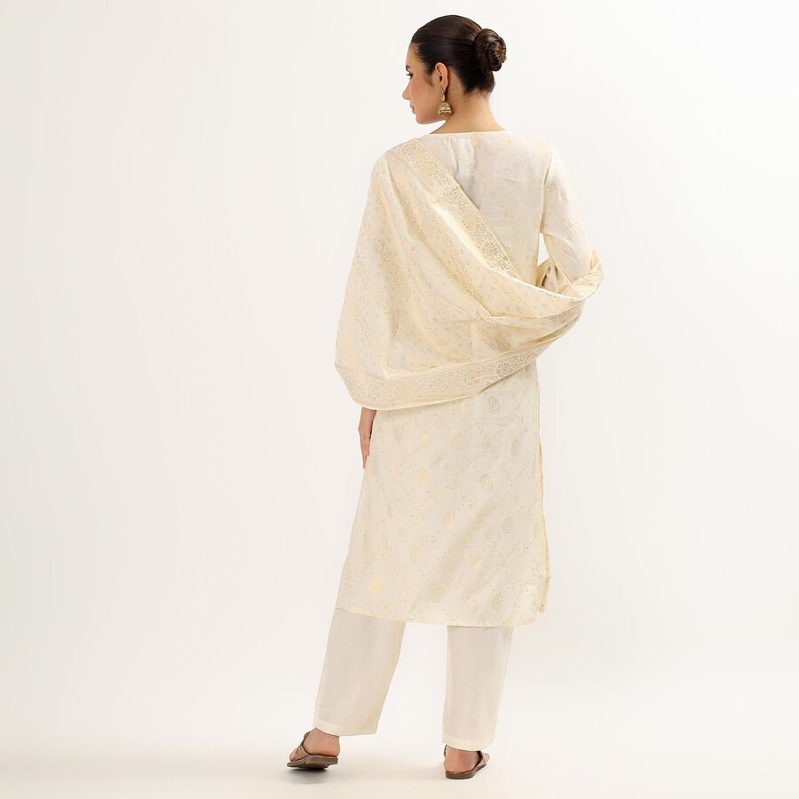 Women's Eggshell White Printed Ethnic Set, Off White, large image number null