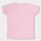 Girls' Light Pink Round Neck Casual T-Shirt, गुलाबी, small image number null