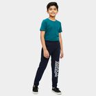 Boys' Navy Blue Regular-fit Game Over Printed Pyjama, नेवी ब्लू, small