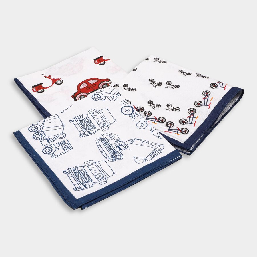 Boys' 100% Cotton Hanky , White, large image number null