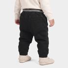 Infants' Black Regular Fit Jogger Trousers, काला, small