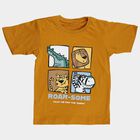 Boys' Half Sleeves T-Shirt, पीला, small