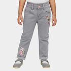 Girls' Light Grey Regular Fit Embroidered Jeans, Light Grey, small image number null