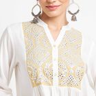 Embroidered Kurta, Off White, small image number null
