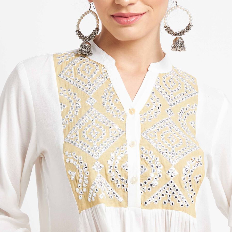 Embroidered Kurta, Off White, large image number null