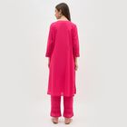 Women's Bright Fuchsia Pink Cotton Solid Ethnic Set, Fuchsia, small image number null