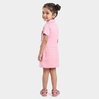 Girls' Pink Shirt Style Solid Frock, गुलाबी, small