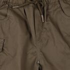 Boys' Olive Cotton Relaxed Fit Bermuda Shorts, Olive, small
