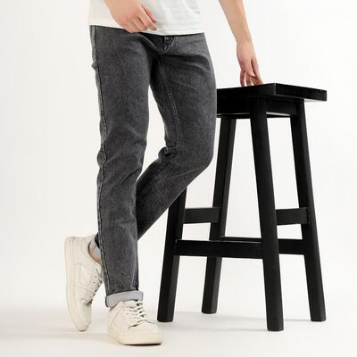 Men's Faded Black Slim Fit Jeans