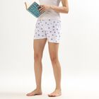 Girls' Bright White Floral Printed Shorts, हल्का नीला, small image number null