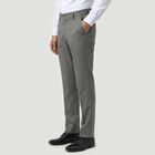 Men's Grey Slim Fit Flat-Front Formal Trousers, Light Grey, small
