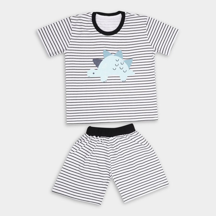 Boys' 100% Cotton Suit Night, सफ़ेद, large image number null
