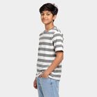 Boys Grey Crew Neck Casual Boys T-Shirt, Light Grey, small