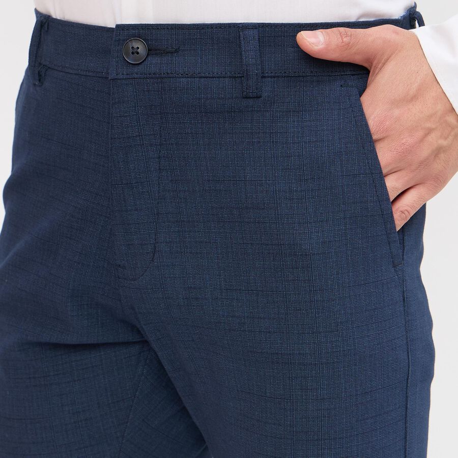 Men's Slim Fit Casual Trousers, नेवी ब्लू, large