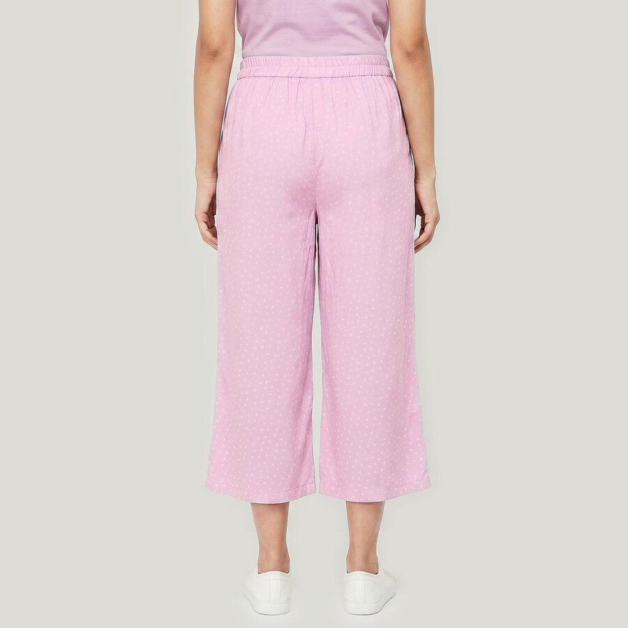 Women's Lilac Regular Fit Solid Capri, Lilac, large