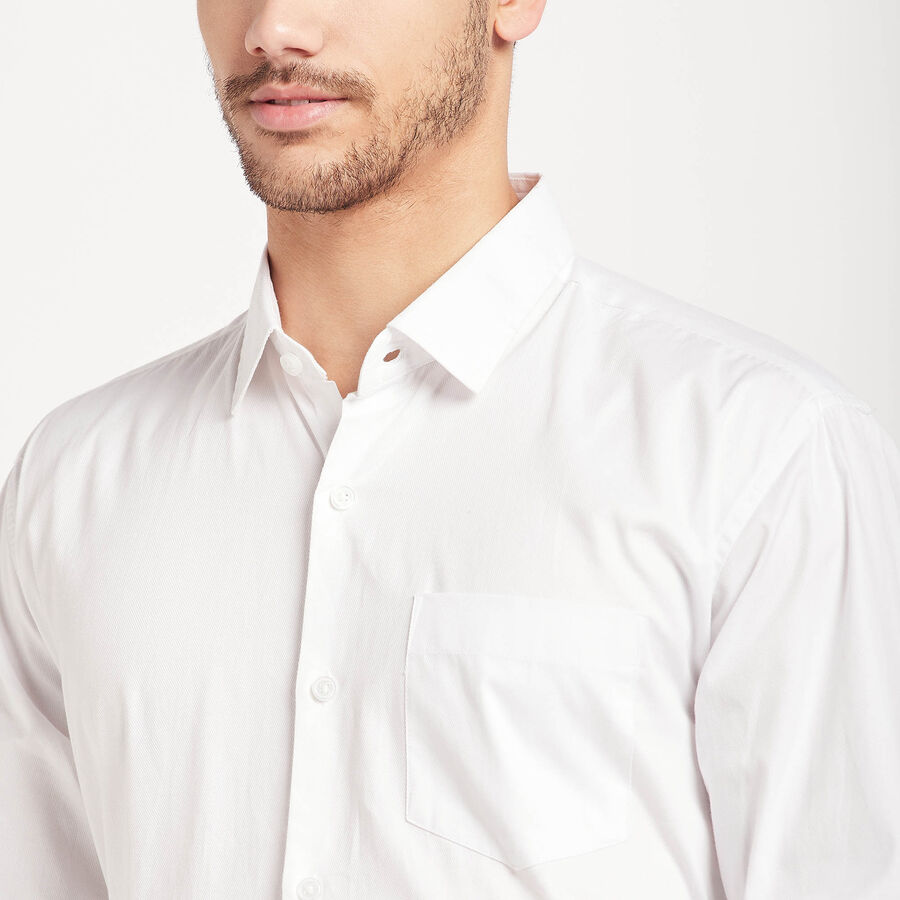 Cotton Solid Formal Shirt, White, large image number null