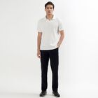 Men's Slim Fit Casual Trousers, नेवी ब्लू, small