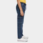 Boys' Navy Regular Fit Cotton Jeans, Mid Blue, small