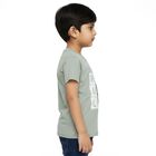 Boys Light Sage Green Cotton Round Neck Casual T-Shirt, हल्का हरा, small image number null