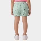 Girls' Mint Green Regular Fit Floral Printed Bloomer, Light Green, small