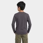 Boys Dark Grey Round Neck Regular Boys T-Shirt, Dark Grey, small