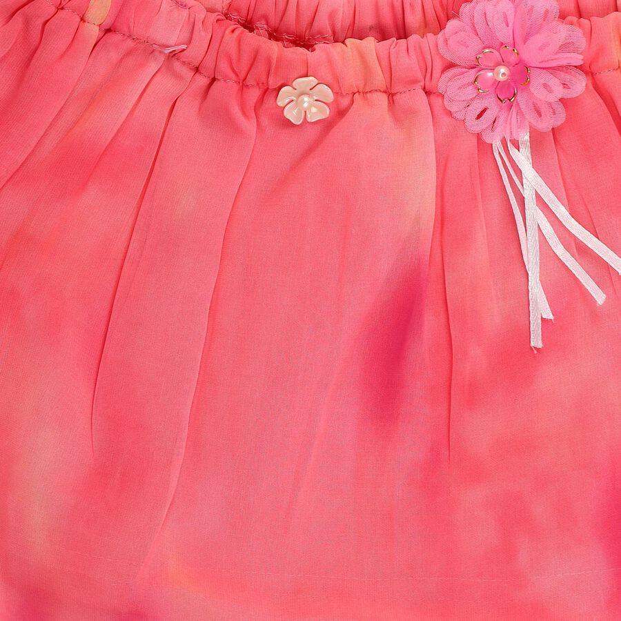 Girls Pink Square Neck Camisole Top and Capri Set, Pink, large