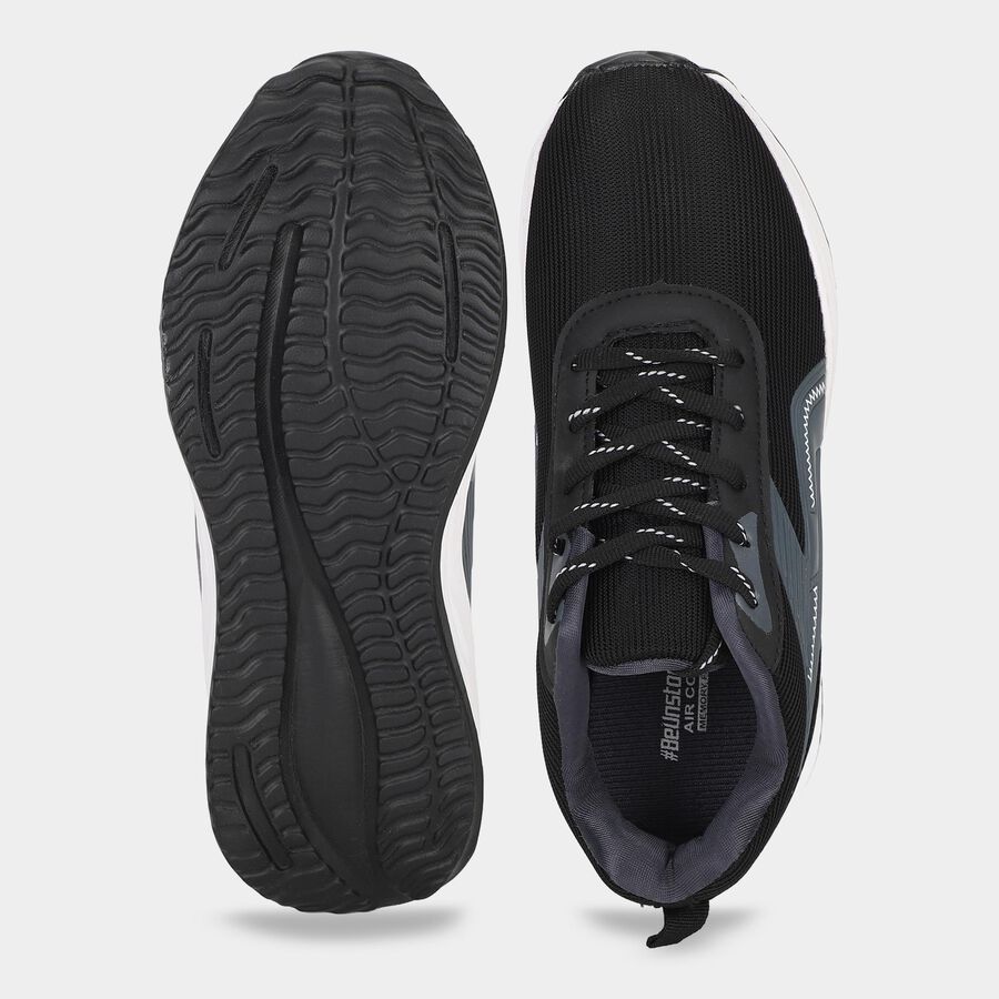 Men's Grey Lace-Up Sneakers, ग्रे, large